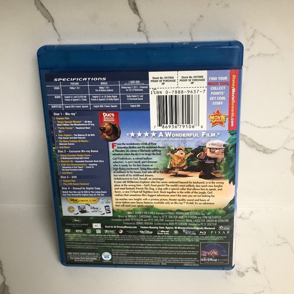 Disney Pixar DVD Blu-Ray UP 4 Disc set - Picture 2 of 5